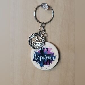 💀NEW 💀 Capricorn Zodiac Keychain with Purple and Blue Design